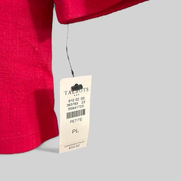 NWT Talbots Women's Hot Pink V-Neck Top - Picture 3 of 4